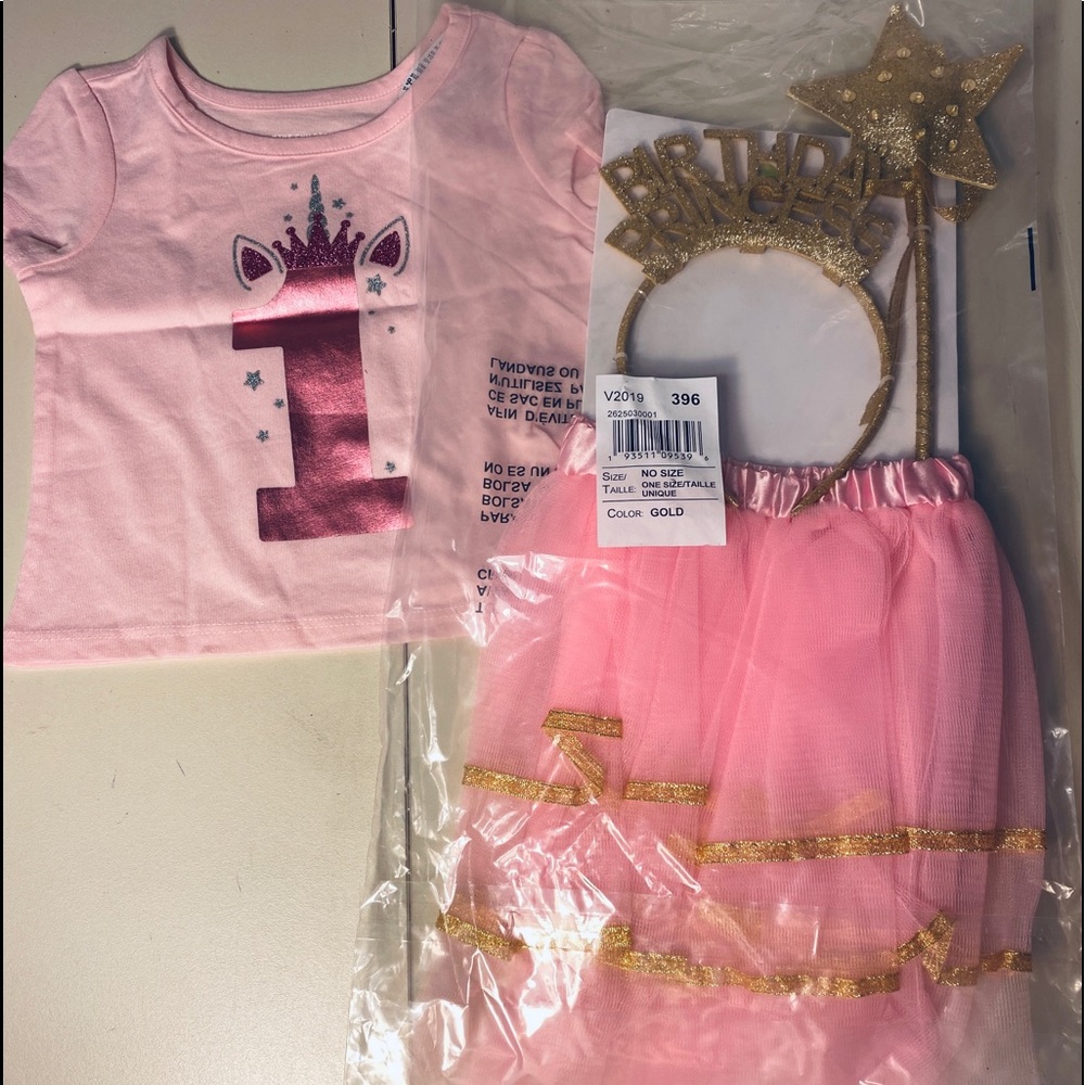 Baby girl Birthday top and tutu skirt set